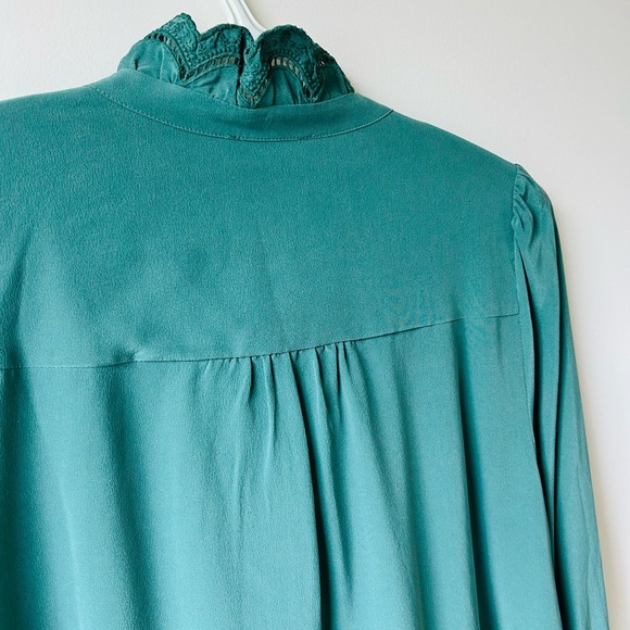 SEZANE Chloe Sage Silk Blouse Size 36(US4) - Picture 7 of 16